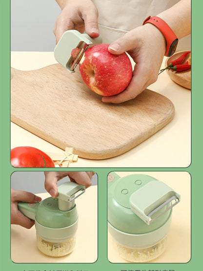 4-in-1 Electric Veg Cutter & Chopper Set